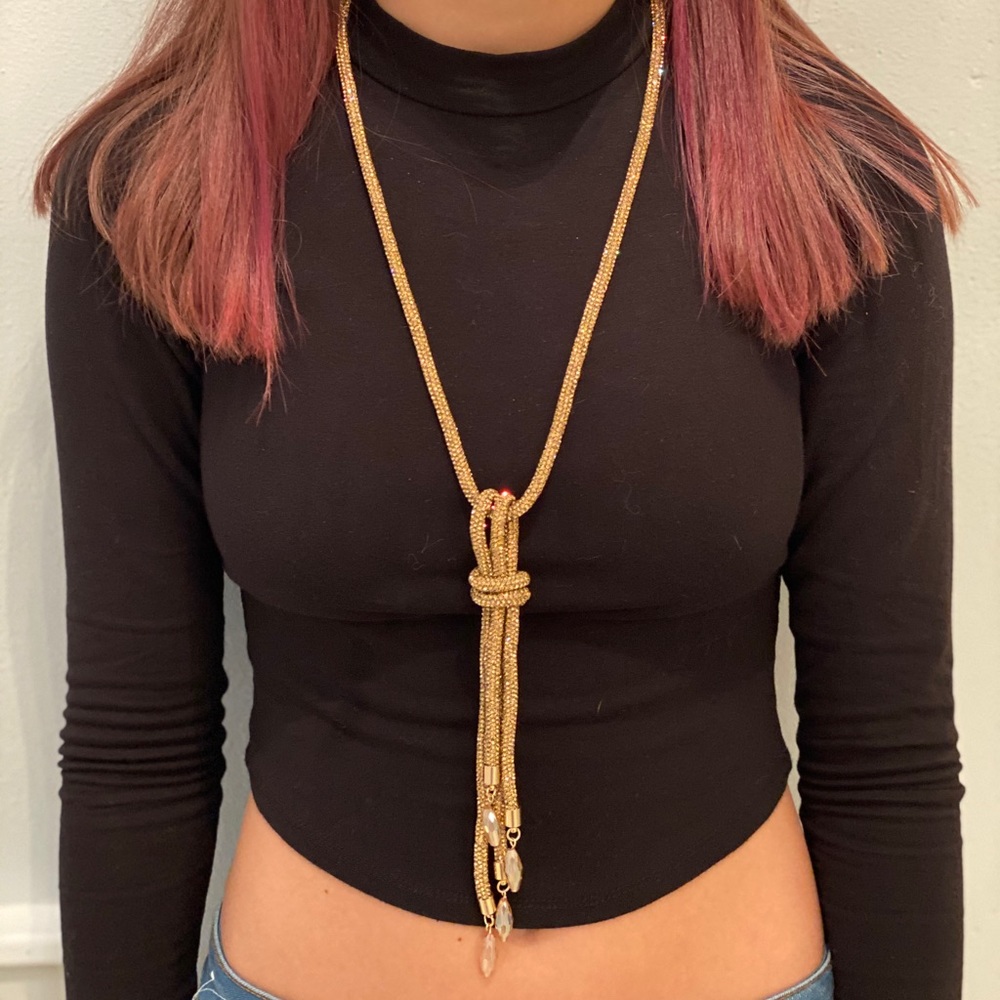 Gold Loop Beaded Necklace